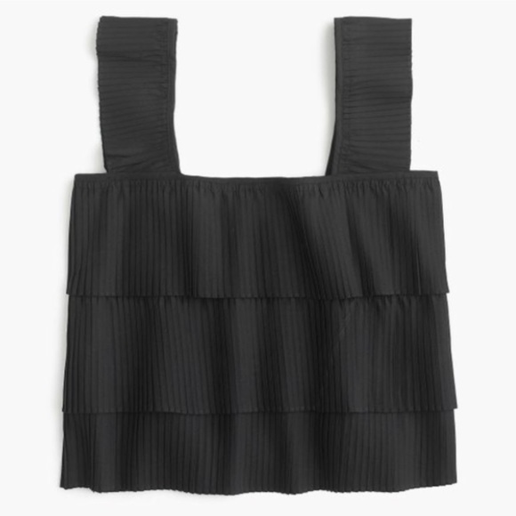 J. Crew Tops - NWT J. Crew Black Pleated Tank Top